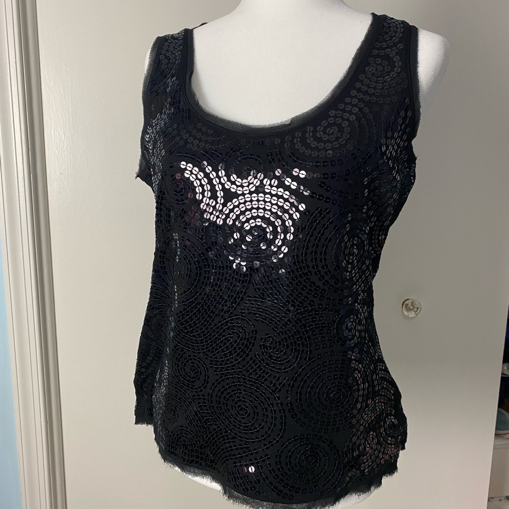 WHBM Sequins Sleeveless Top size L NWT